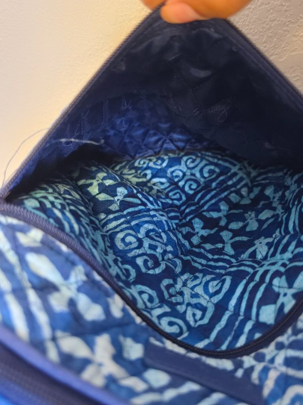 Vera Bradley Cuban Tiles Leighton Backpack Bookbag Small Travel Carry On Blue - Picture 9 of 12